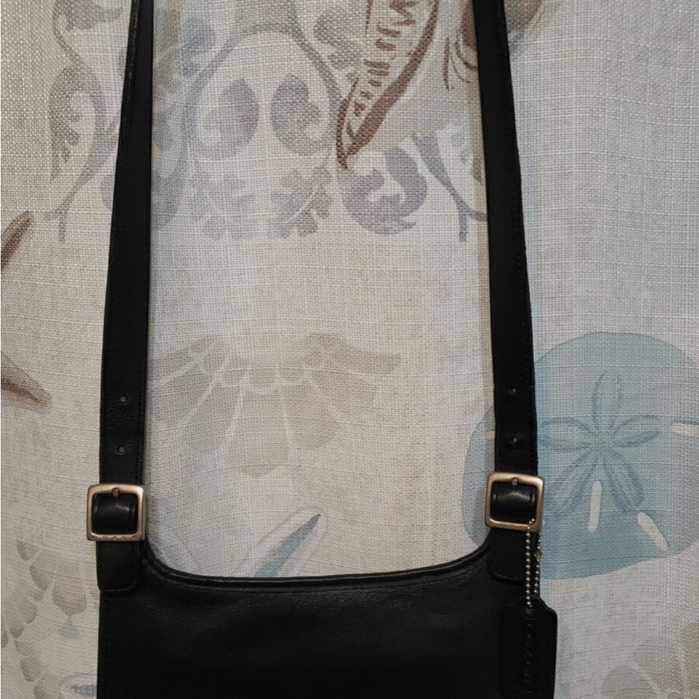 Vintage Coach Black Leather Slim Hippie Flap Costa Rica 9134 Crossbody Bag Purse - Picture 3 of 9